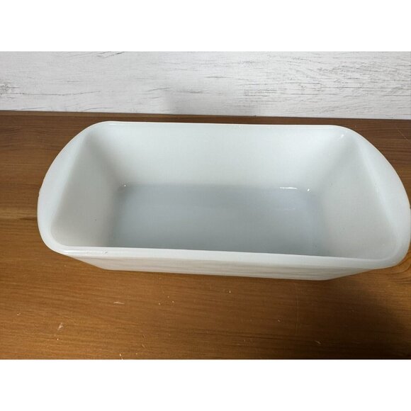 Milk glass loaf pan; Vintage Glasbake J522 Made in USA 1.5 qt 1 1/2 quart - Picture 3 of 7